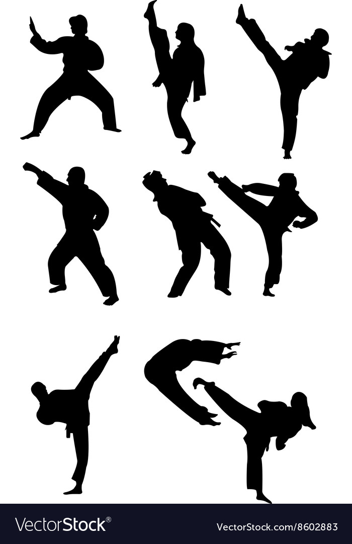 Gambar vektor taekwondo. sebuah beladiri yang menggunakan tangan dan kaki sebagai senjata